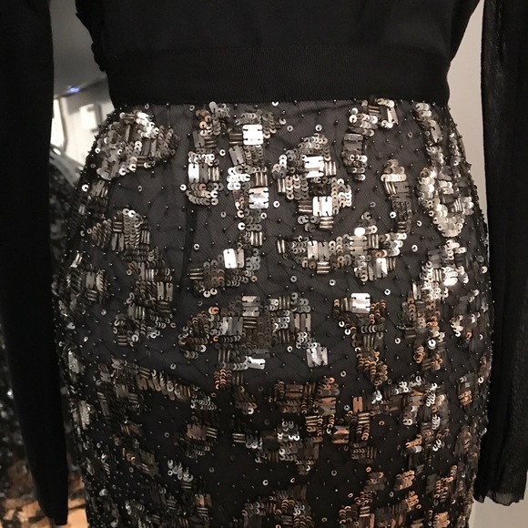 Oscar De La Renta Sequin Pencil Skirt - Picture 3 of 5